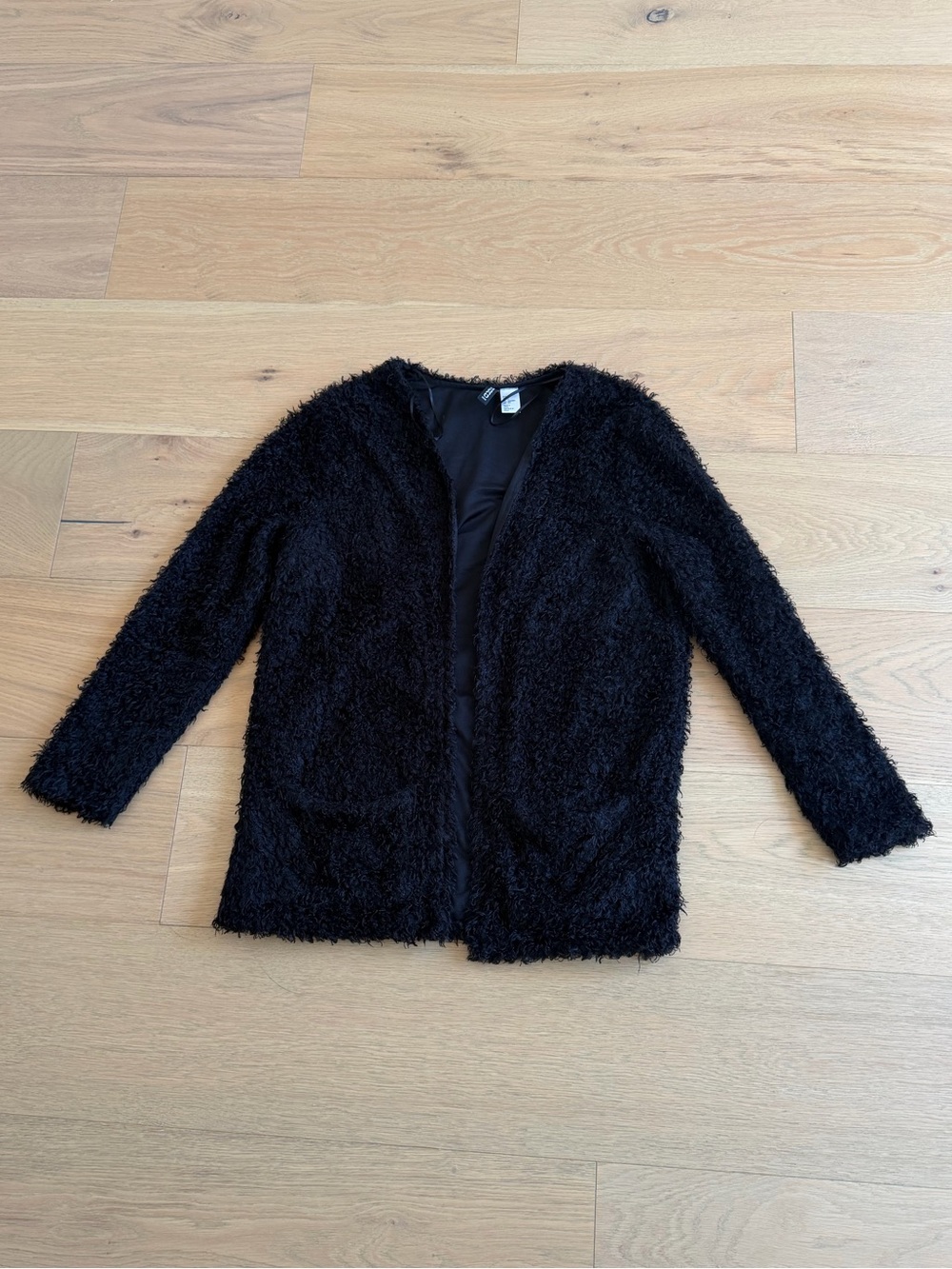 H&M Black Fuzzy Open Cardigan